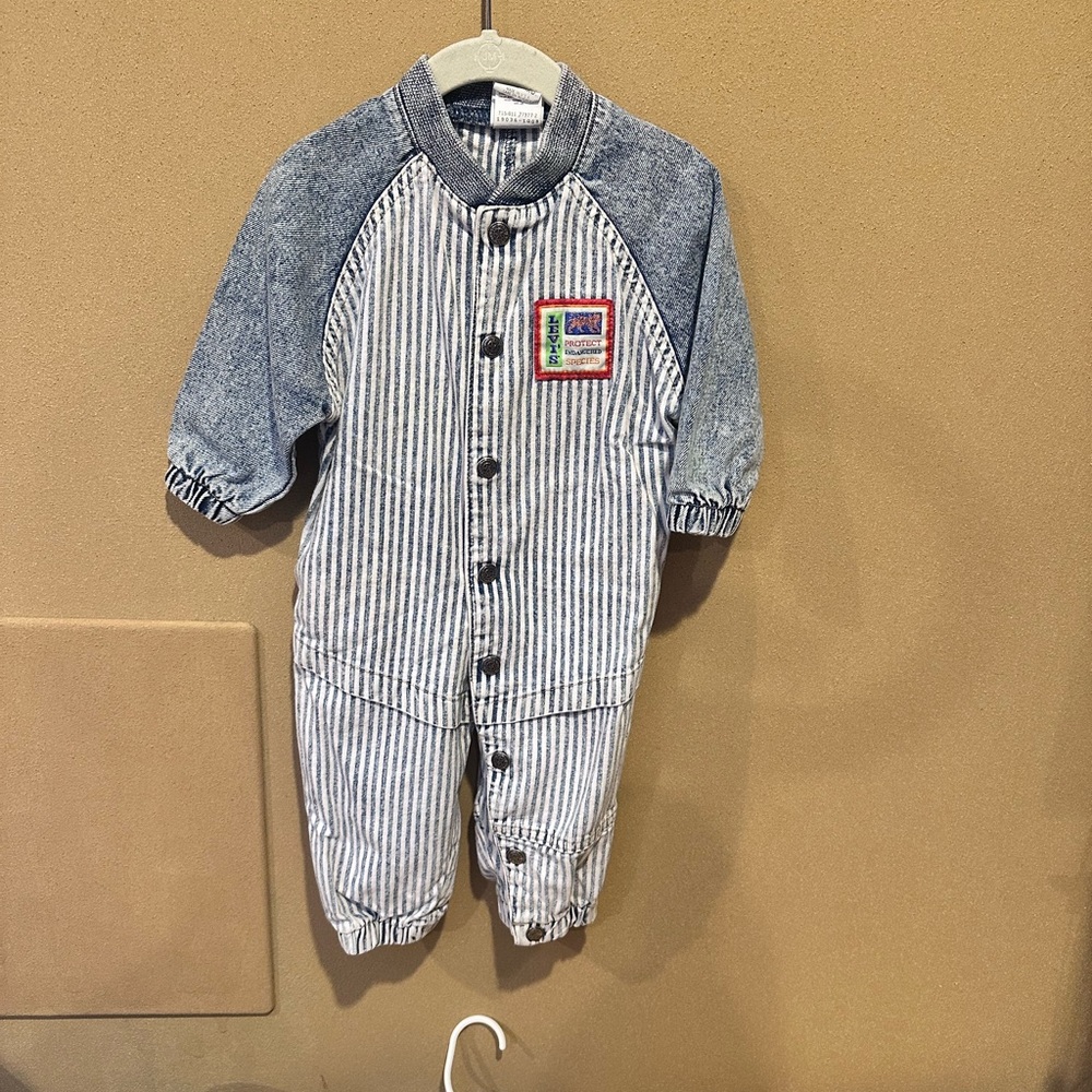 Levi's Little Denim Striped Jumpsuit